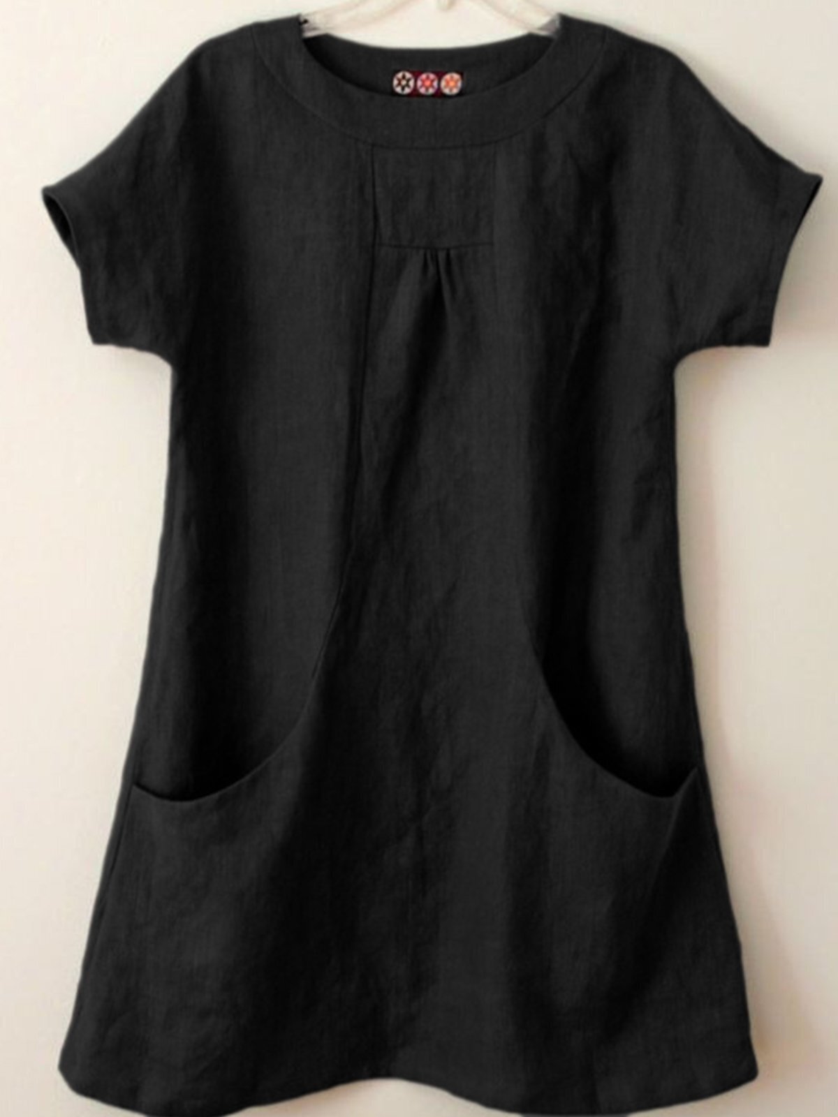 Short Sleeve Pockets Cotton-Blend Shirts & Tops